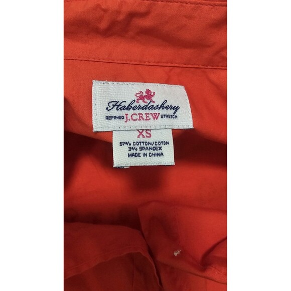 Woman J. Crew Haberdashery Refined Stretch Button Cotton Blend Shirt XS Orange - Picture 7 of 9